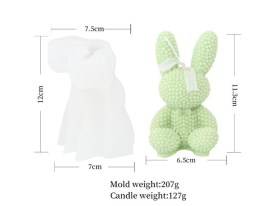 Molde silicona conejo grande con puntos 